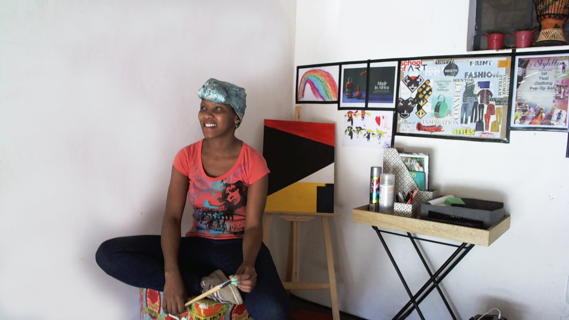 Candid, working at desk