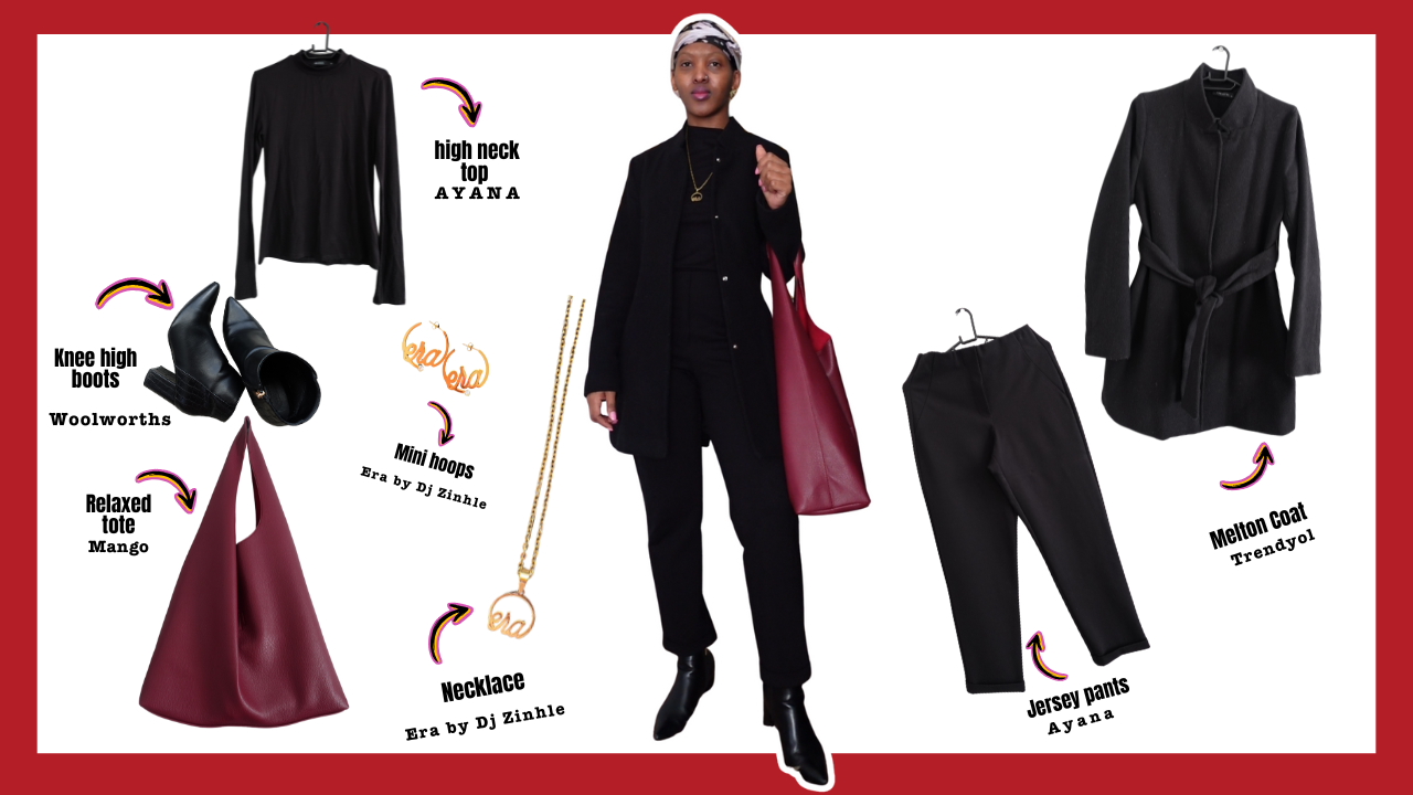 Look 2 — cropped jacket with high-waisted trousers