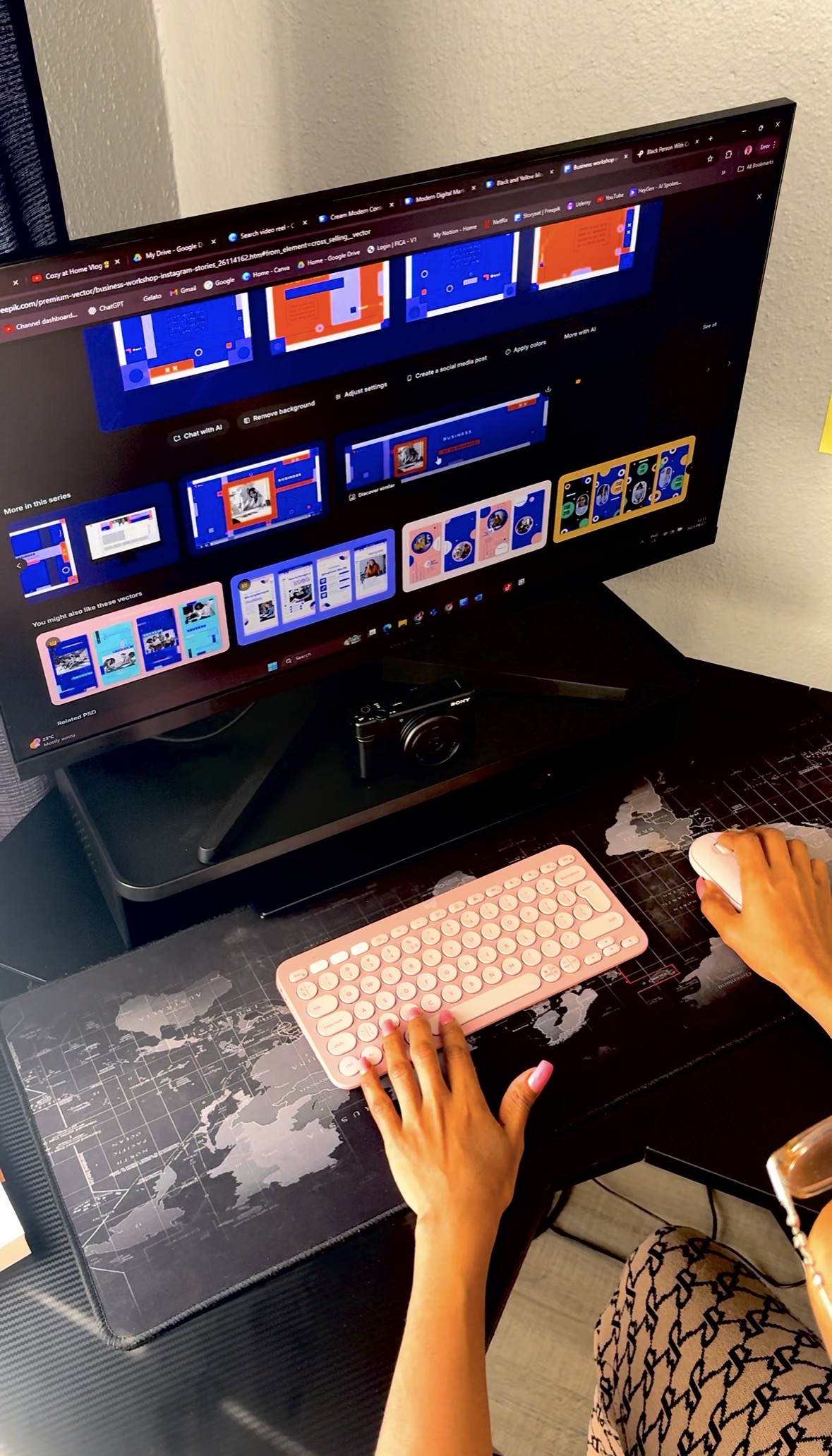 Laughing portrait, pink backdrop